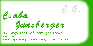csaba gunsberger business card
